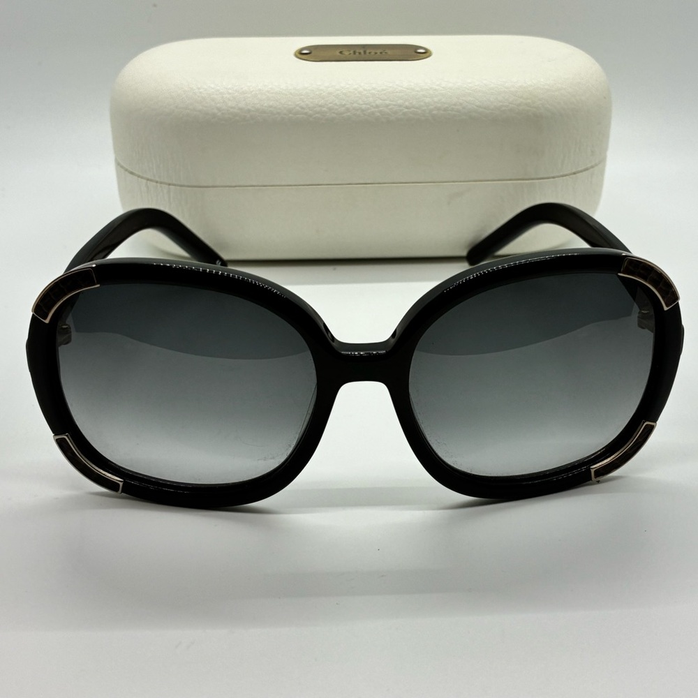 Chloe Black Sunglasses with Gold Accents